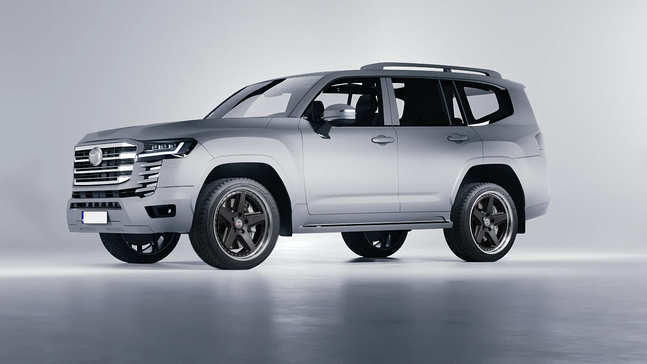 Toyota Land Cruiser 300 2022 on HRE Performance Wheels 517 forged wheels, front three-quarter view
