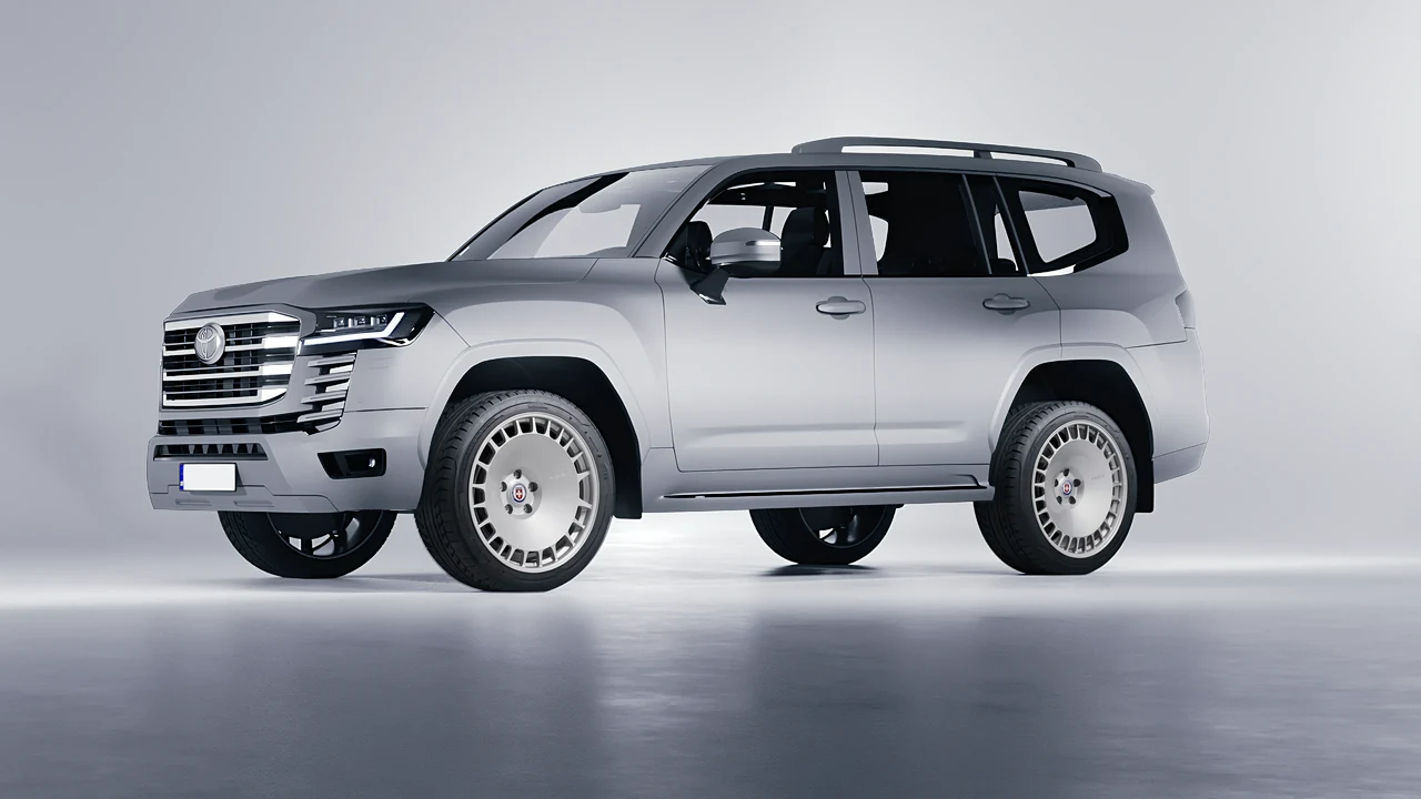 Toyota Land Cruiser 300 2022 on HRE Performance Wheels 935M forged wheels, front three-quarter view