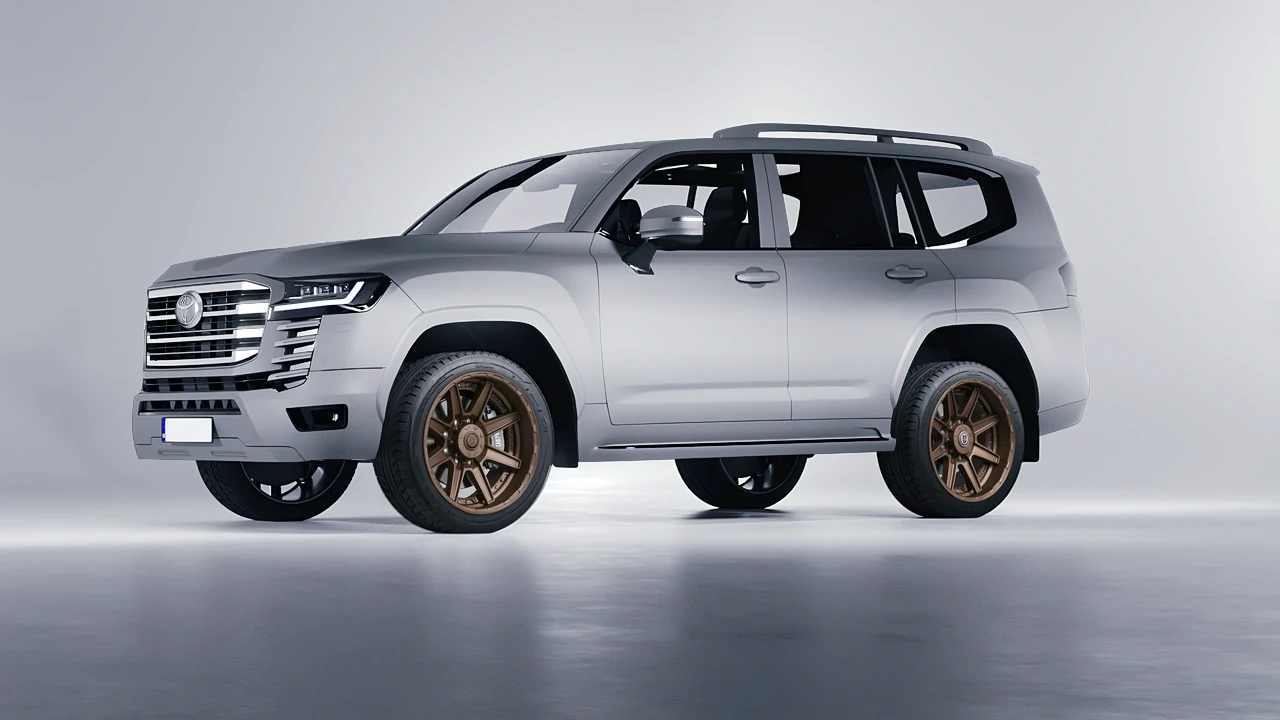 Toyota Land Cruiser 300 2022 on HRE Performance Wheels HD188 forged wheels, front three-quarter view