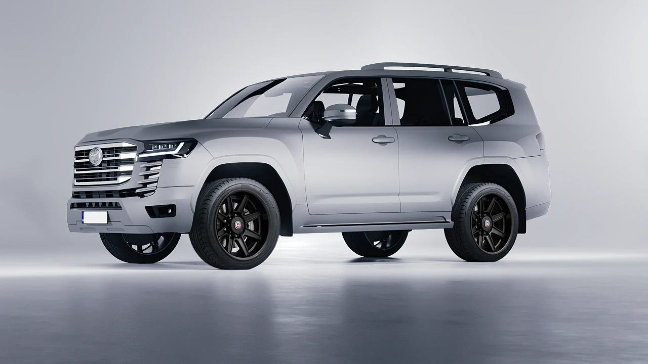Toyota Land Cruiser 300 2022 on HRE Performance Wheels HD188H forged wheels, front three-quarter view