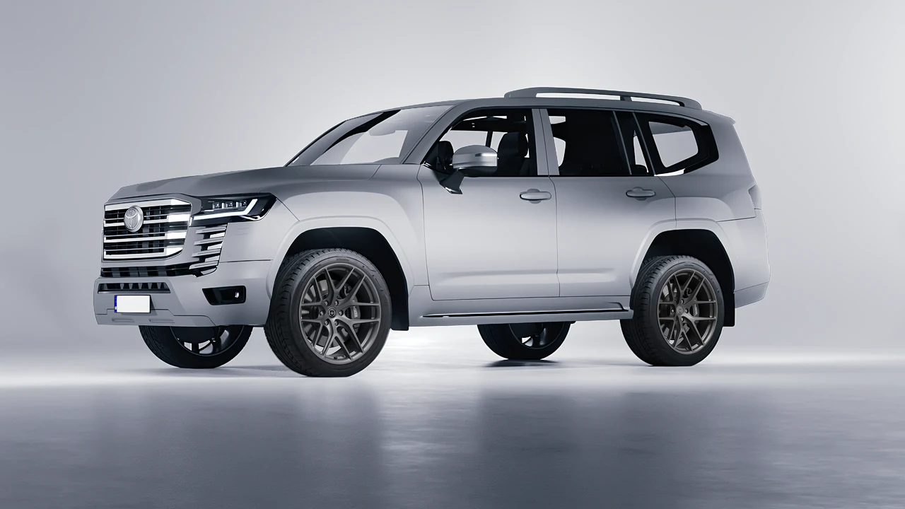 Toyota Land Cruiser 300 2022 on HRE Performance Wheels P161 forged wheels, front three-quarter view