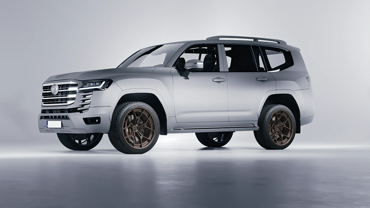 Toyota Land Cruiser 300 2022 on HRE Performance Wheels P301 forged wheels, front three-quarter view