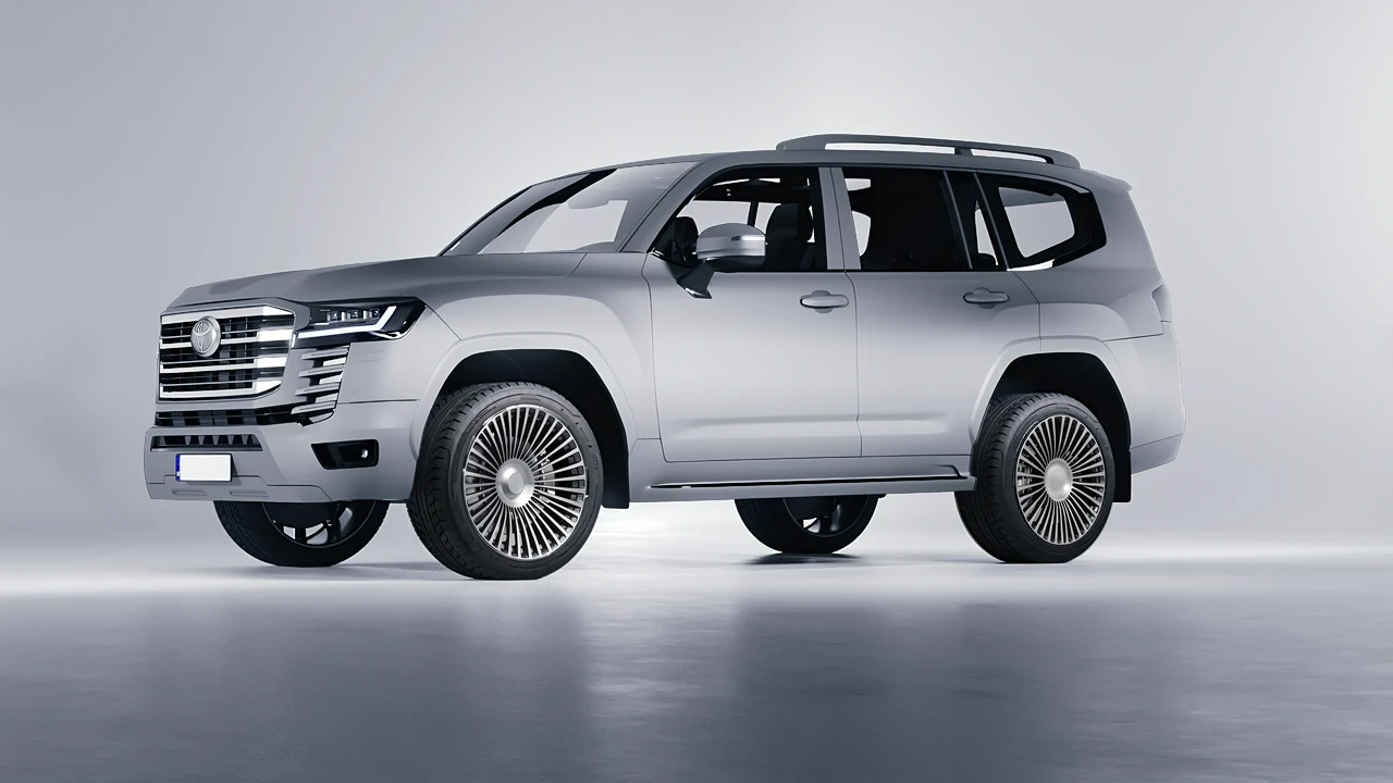 Toyota Land Cruiser 300 2022 on RDB LA 50 forged wheels, front three-quarter view