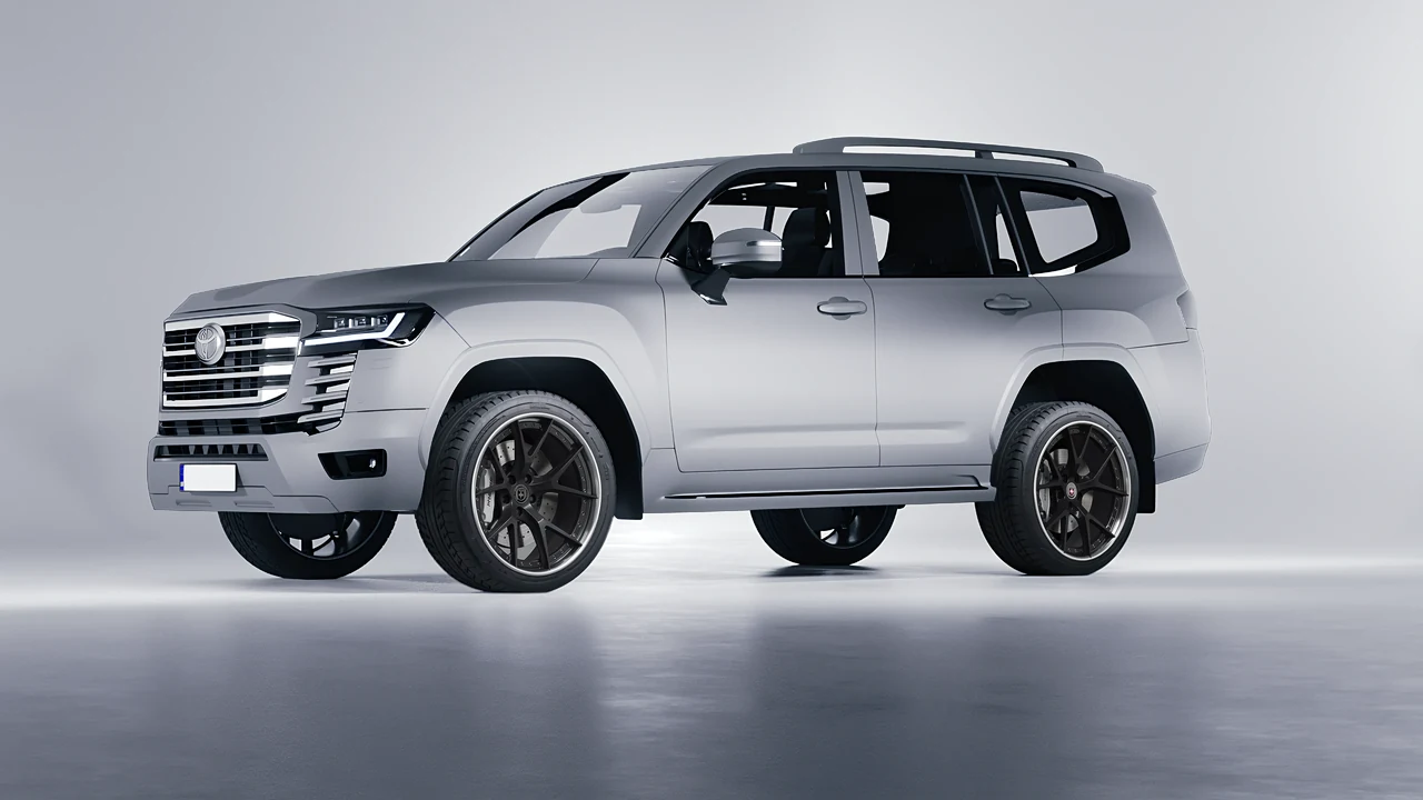 Toyota Land Cruiser 300 2022 on HRE Performance Wheels S101 forged wheels, front three-quarter view