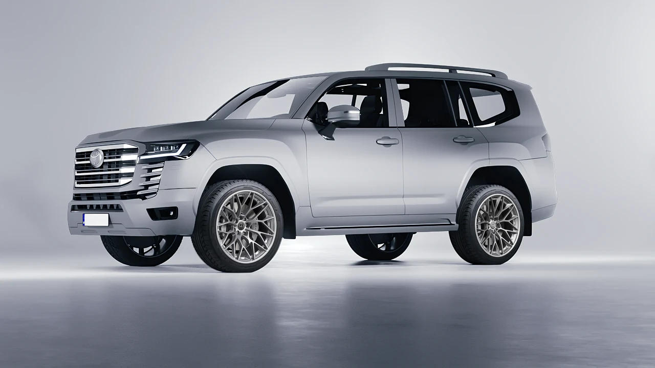 Toyota Land Cruiser 300 2022 on HRE Performance Wheels S200 forged wheels, front three-quarter view