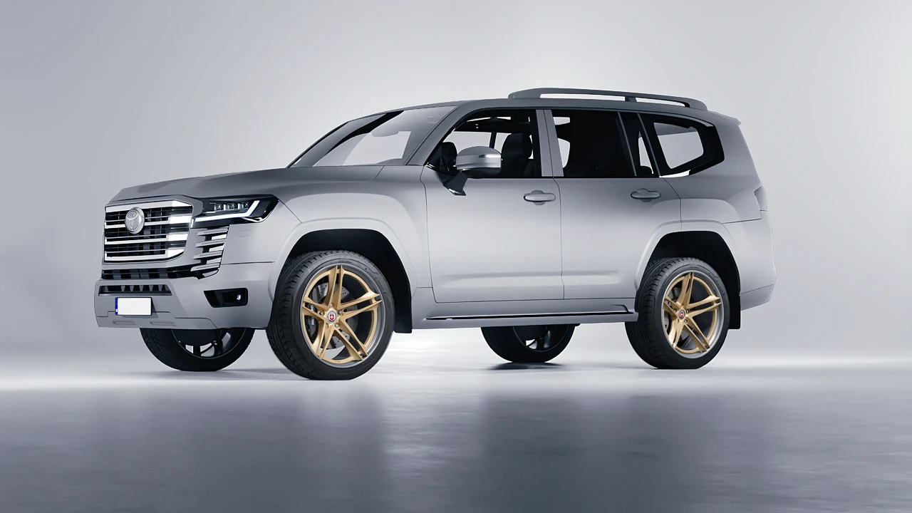 Toyota Land Cruiser 300 2022 on HRE Performance Wheels S207H forged wheels, front three-quarter view