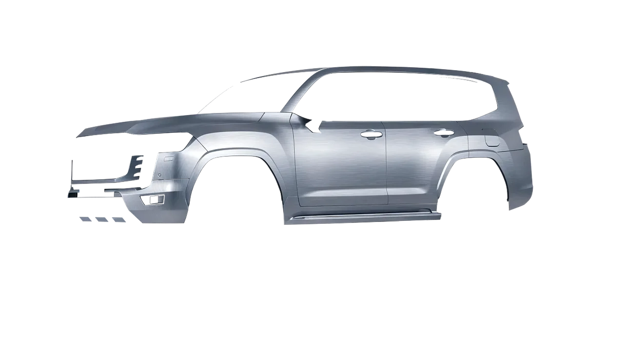 Toyota Land Cruiser GR Sport 2022 wrapped in Brushed Aluminum (Avery Dennison SW900-812-X), front three-quarter view