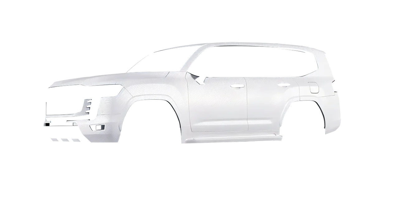 Toyota Land Cruiser GR Sport 2022 wrapped in Carbon Fiber White (Avery Dennison SW900-115-X), front three-quarter view
