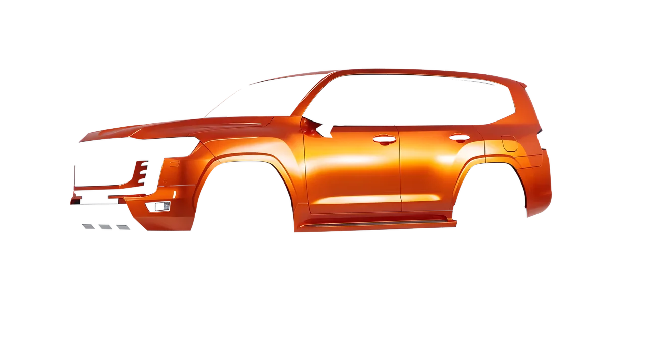 Toyota Land Cruiser GR Sport 2022 wrapped in Fiery Orange (3M G364), front three-quarter view