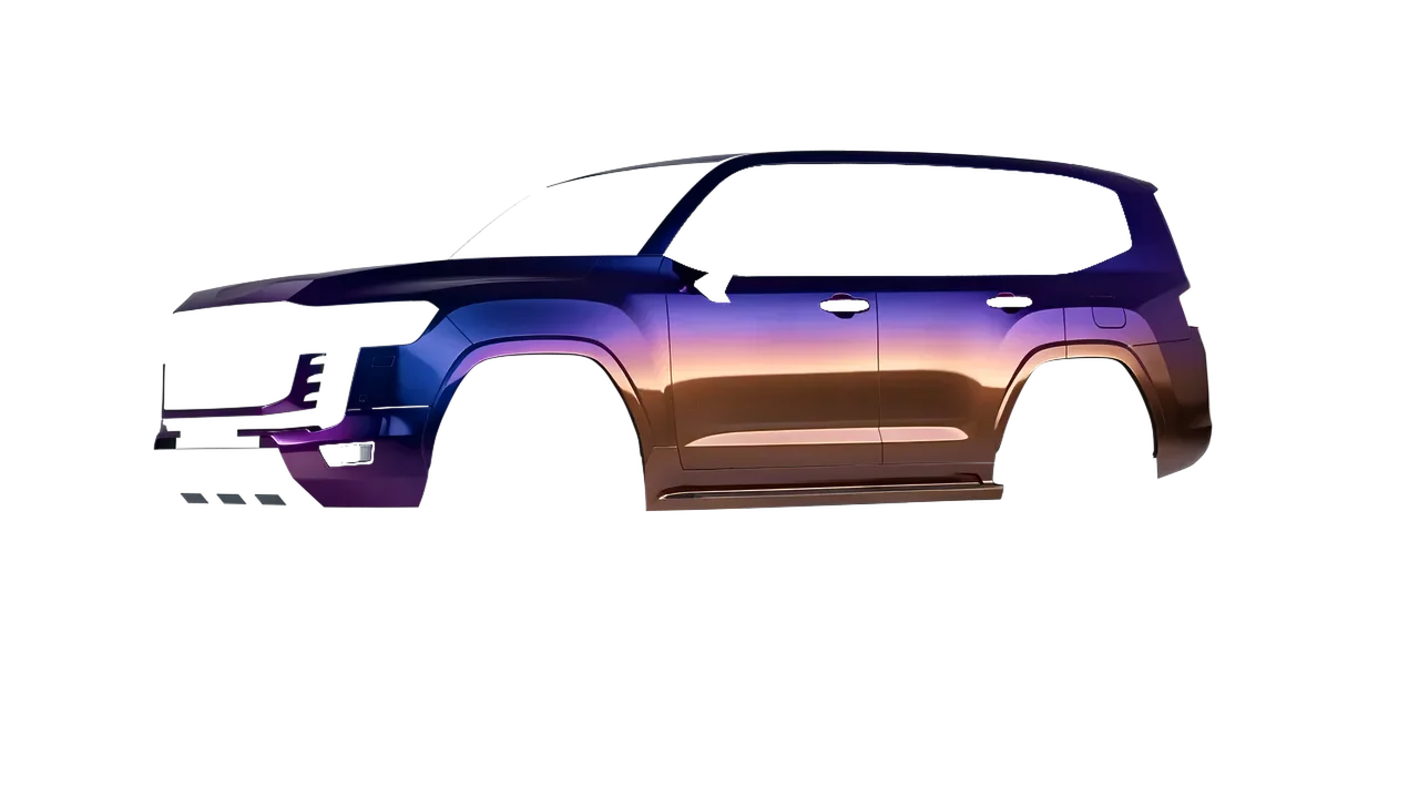 Toyota Land Cruiser GR Sport 2022 wrapped in Gloss Flip Deep Space (3M GP278), front three-quarter view