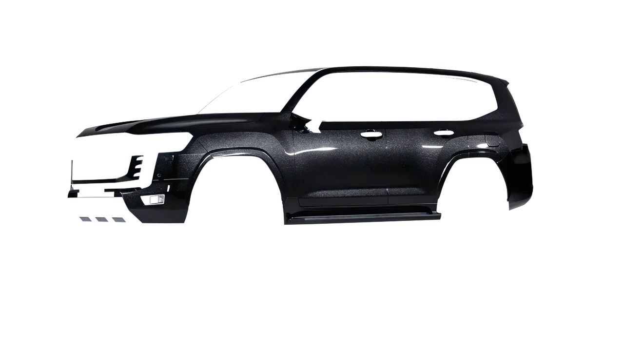 Toyota Land Cruiser GR Sport 2022 wrapped in Mystery Black (Avery Dennison SW900-184-M), front three-quarter view