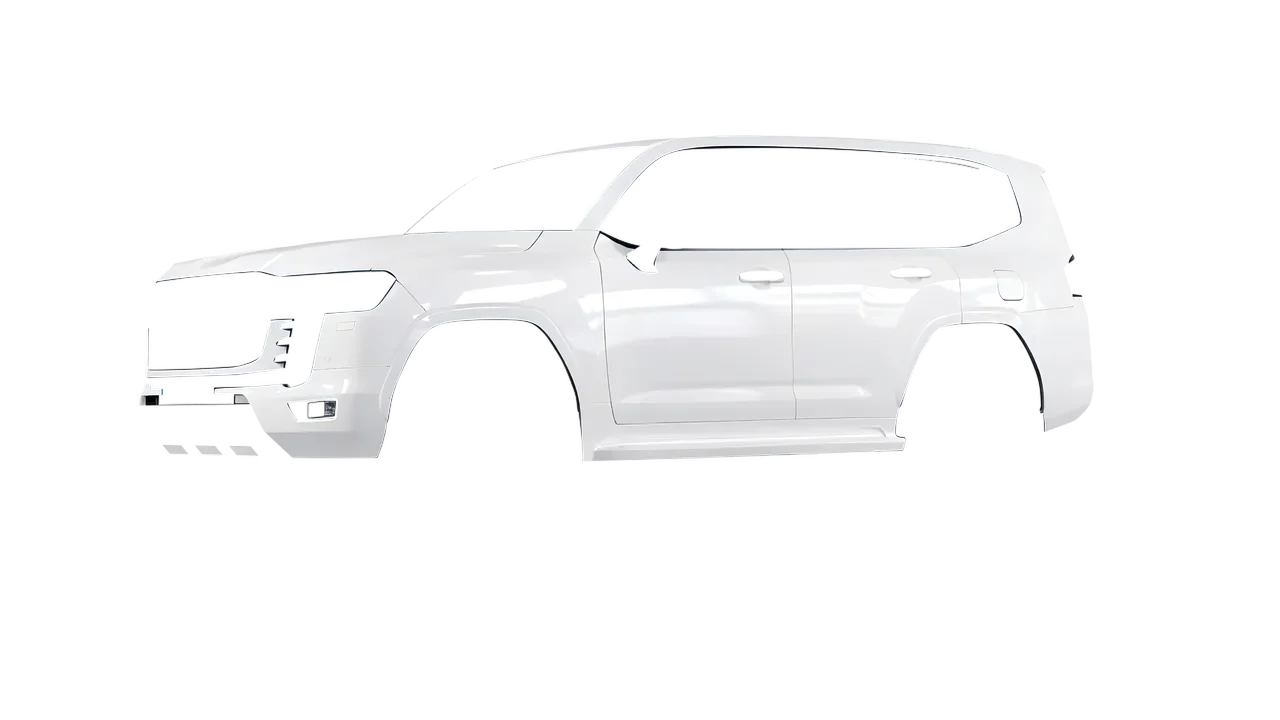 Toyota Land Cruiser GR Sport 2022 wrapped in Gloss White (3M G10), front three-quarter view