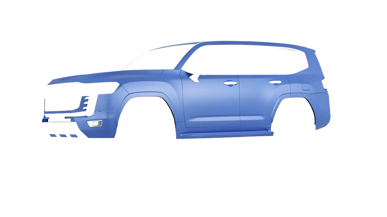 Toyota Land Cruiser GR Sport 2022 wrapped in Dreamline Blue (Avery Dennison SW900-616-O), front three-quarter view