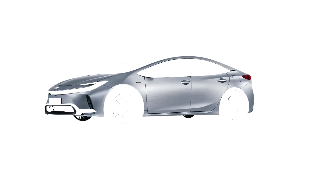Toyota Prius 2023 wrapped in Brushed Aluminum (Avery Dennison SW900-812-X), front three-quarter view