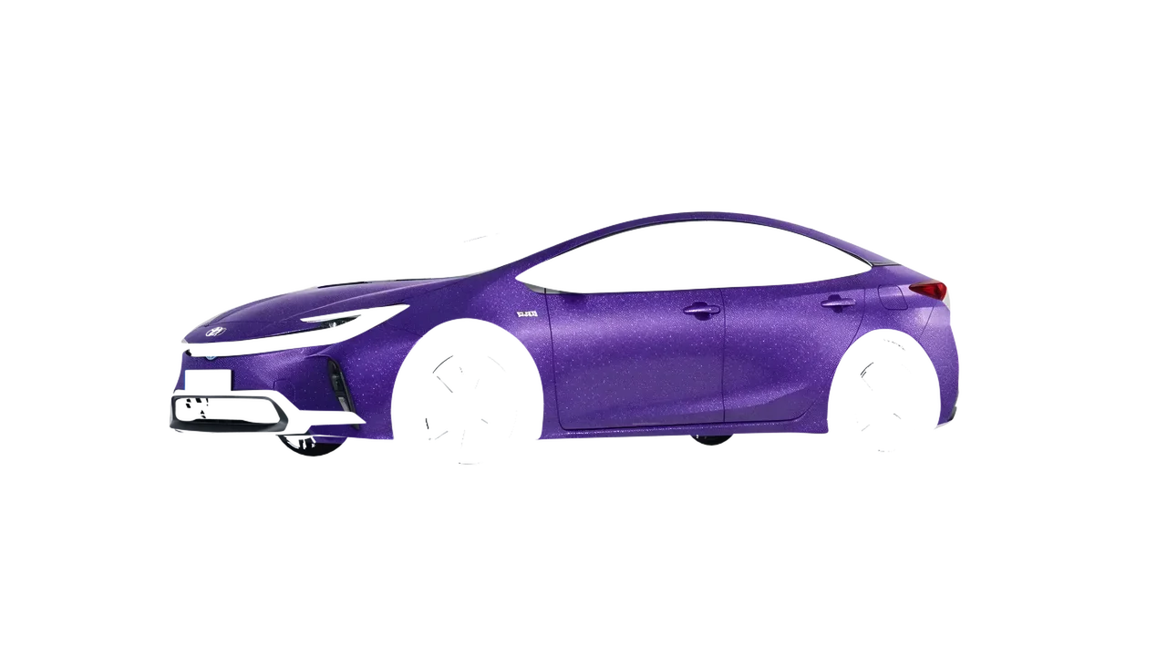 Toyota Prius 2023 wrapped in Purple (Avery Dennison SW900-587-D), front three-quarter view