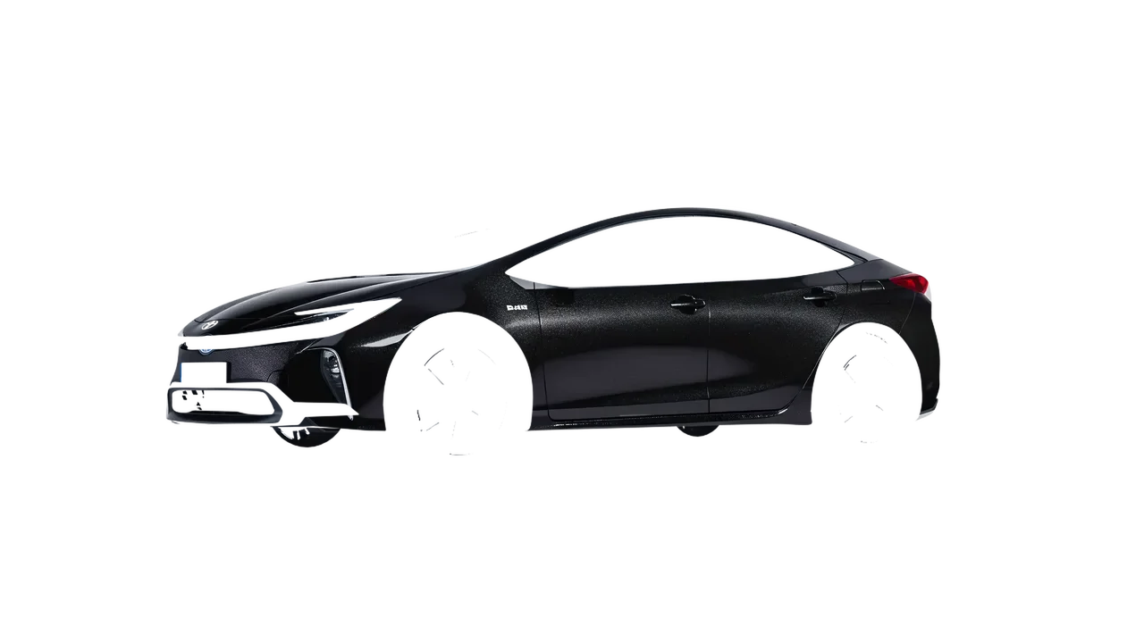 Toyota Prius 2023 wrapped in Mystery Black (Avery Dennison SW900-184-M), front three-quarter view