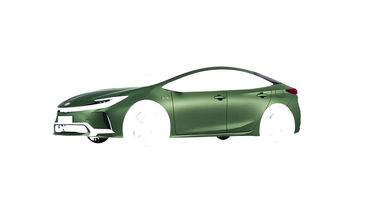 Toyota Prius 2023 wrapped in Apple Green (Avery Dennison SW900-745-M), front three-quarter view