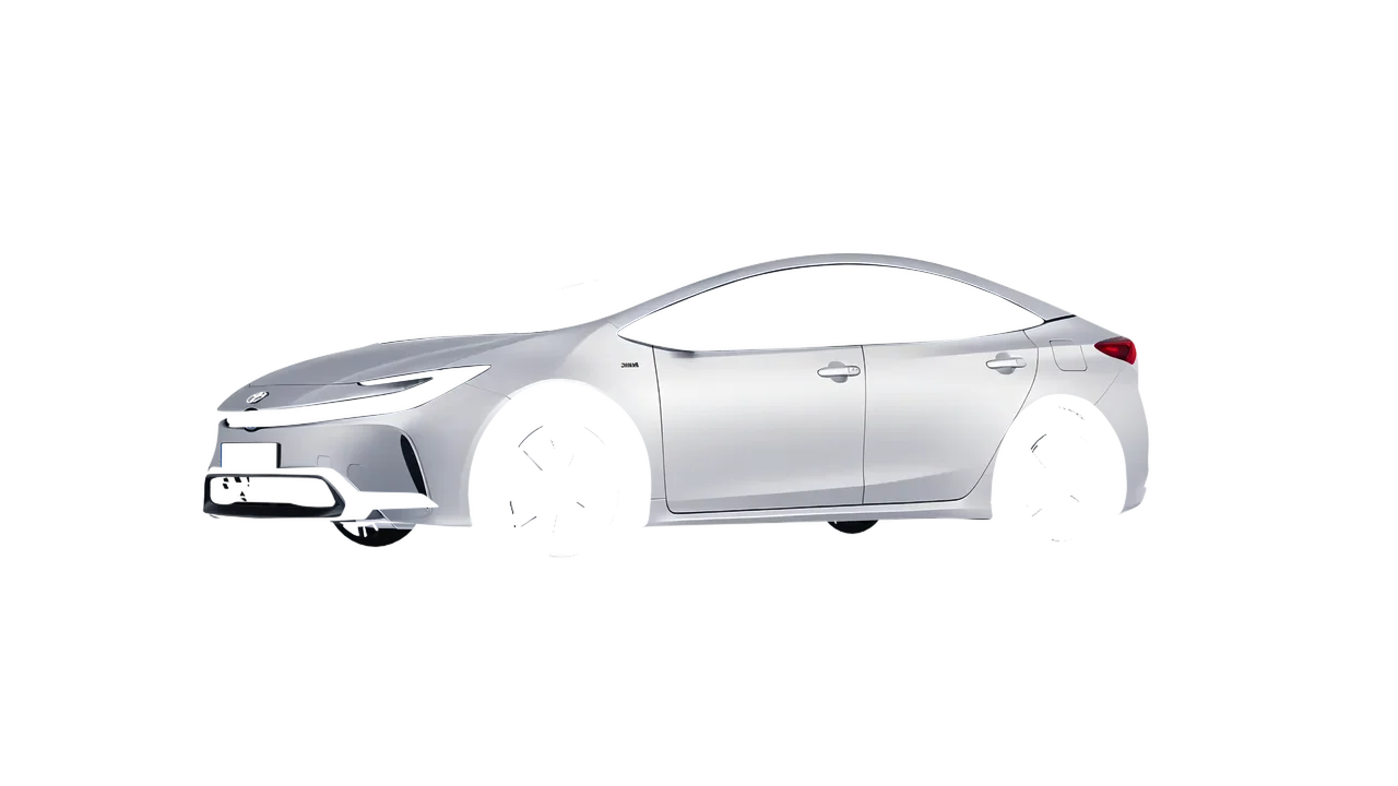 Toyota Prius 2023 wrapped in Matte Silver (3M M21), front three-quarter view