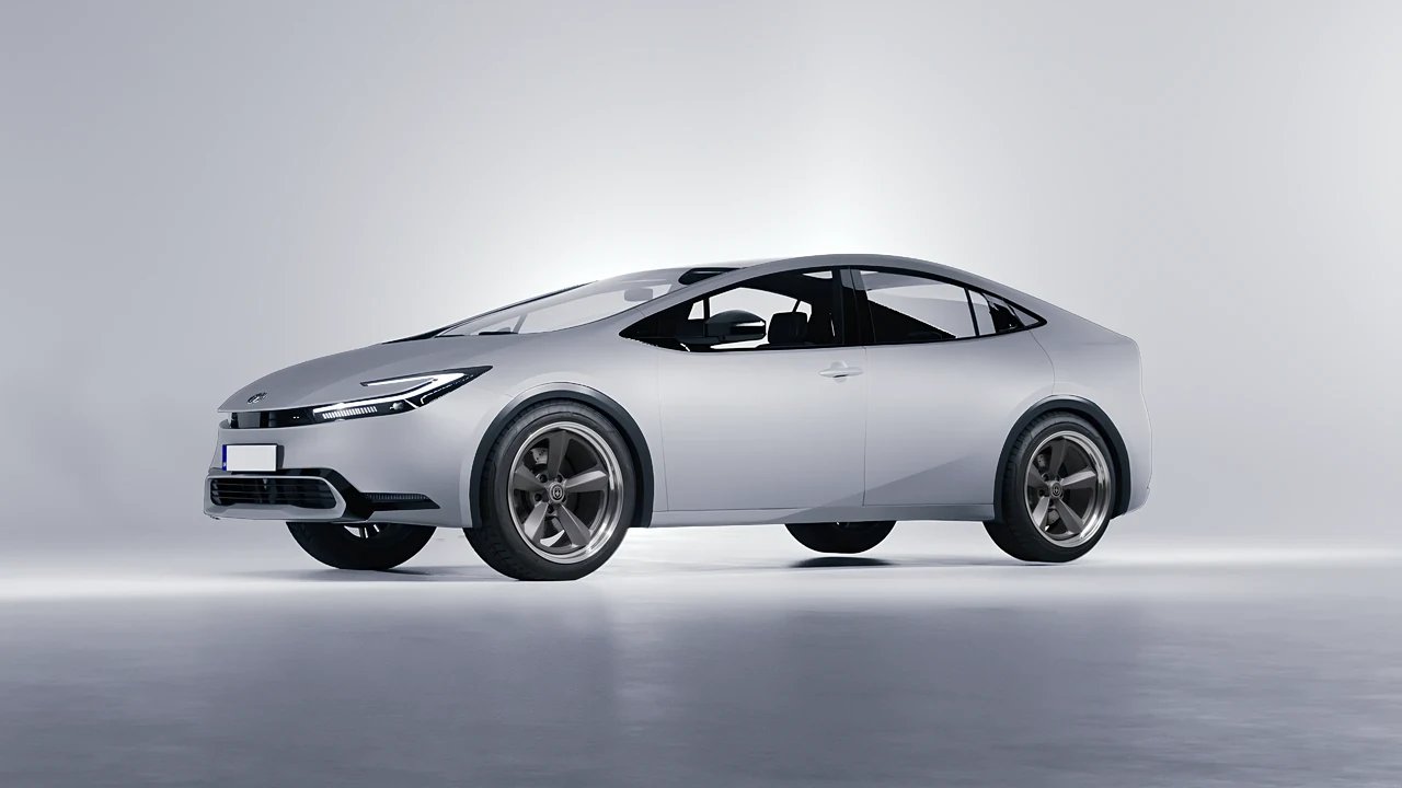 Toyota Prius 2023 on HRE Performance Wheels 105 forged wheels, front three-quarter view