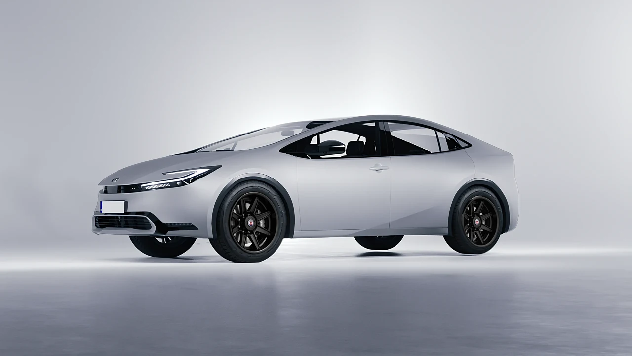 Toyota Prius 2023 on HRE Performance Wheels HD188H forged wheels, front three-quarter view