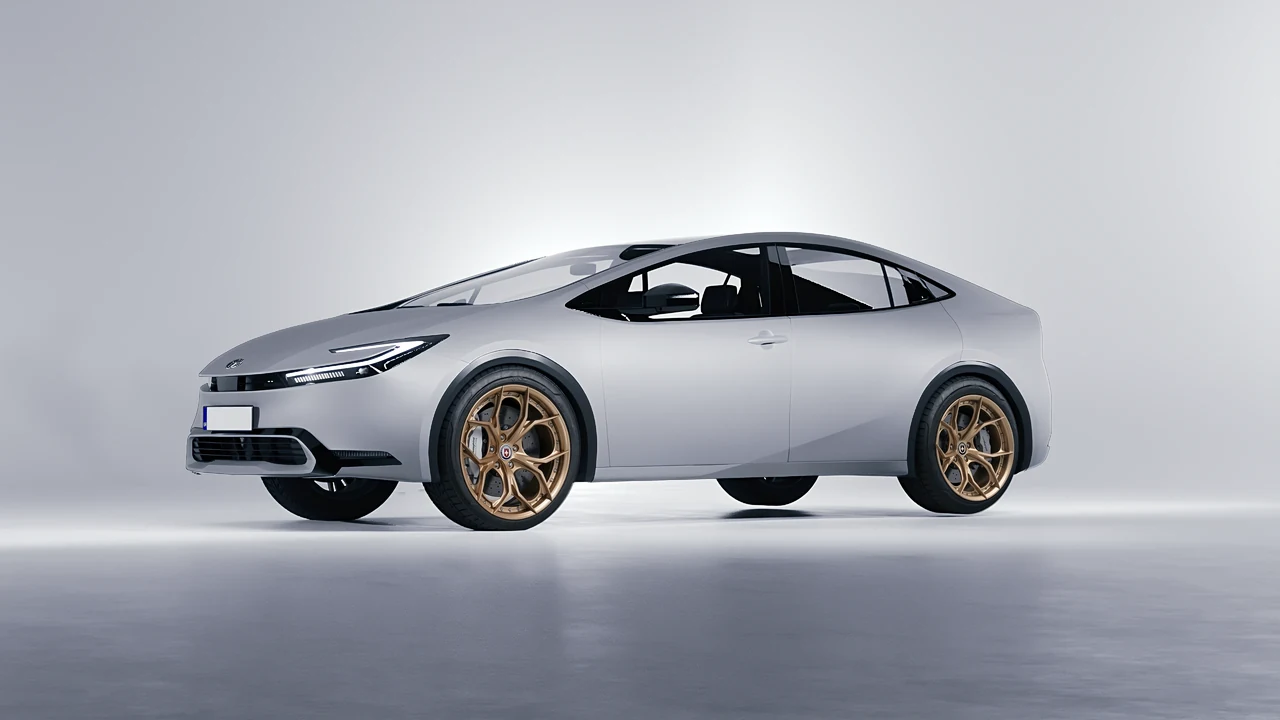 Toyota Prius 2023 on HRE Performance Wheels S111SC forged wheels, front three-quarter view