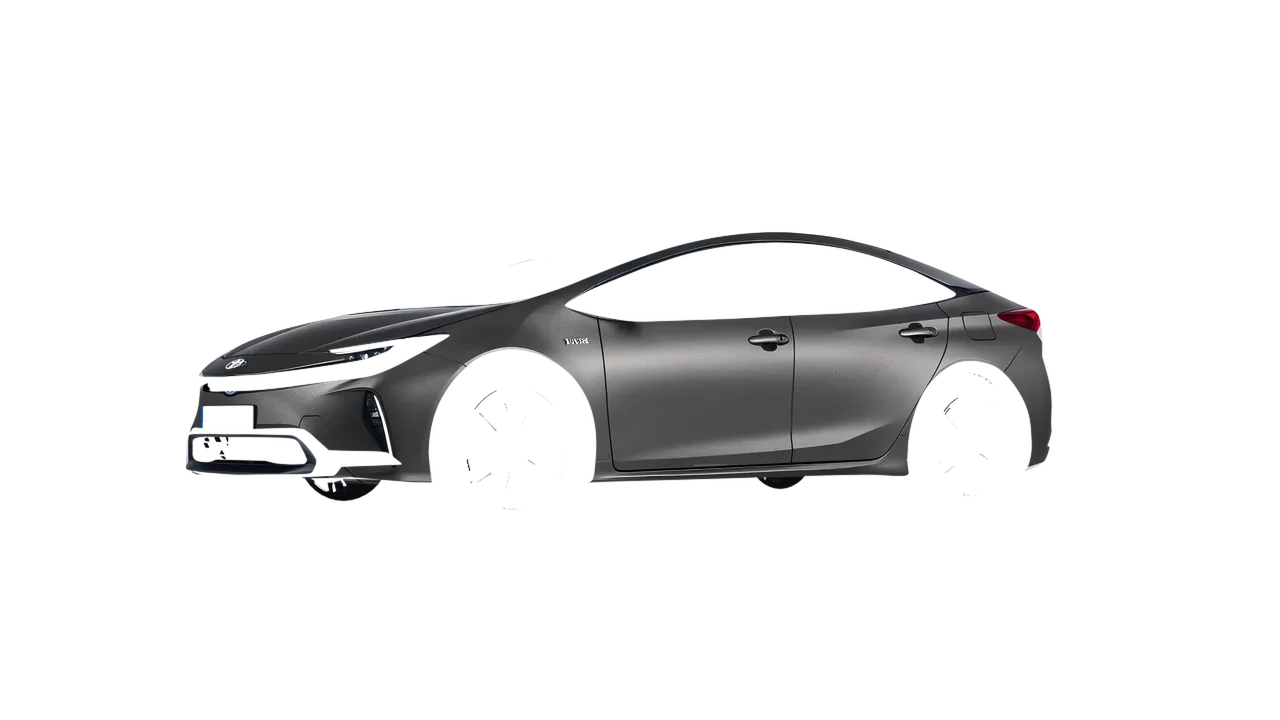 Toyota Prius 2023 wrapped in Black Rock Grey (Avery Dennison SW900-823-M), front three-quarter view