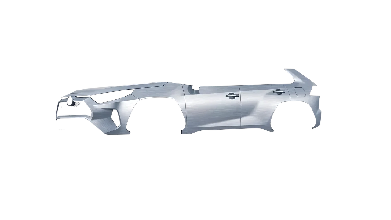 Toyota Rav4 Prime 2021 wrapped in Brushed Aluminum (Avery Dennison SW900-812-X), front three-quarter view