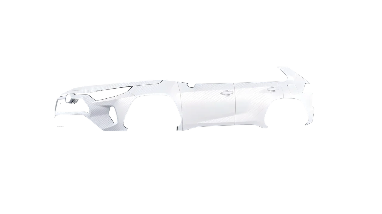 Toyota Rav4 Prime 2021 wrapped in Carbon Fiber White (Avery Dennison SW900-115-X), front three-quarter view