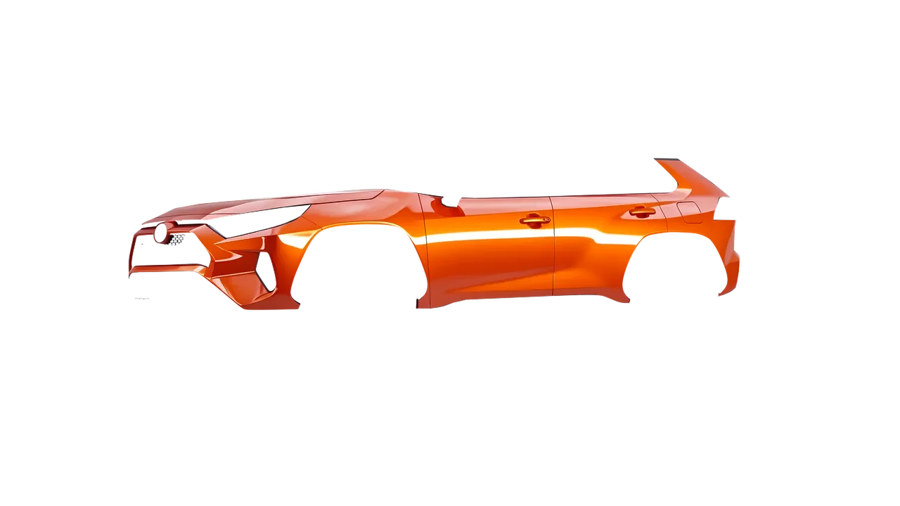 Toyota Rav4 Prime 2021 wrapped in Fiery Orange (3M G364), front three-quarter view