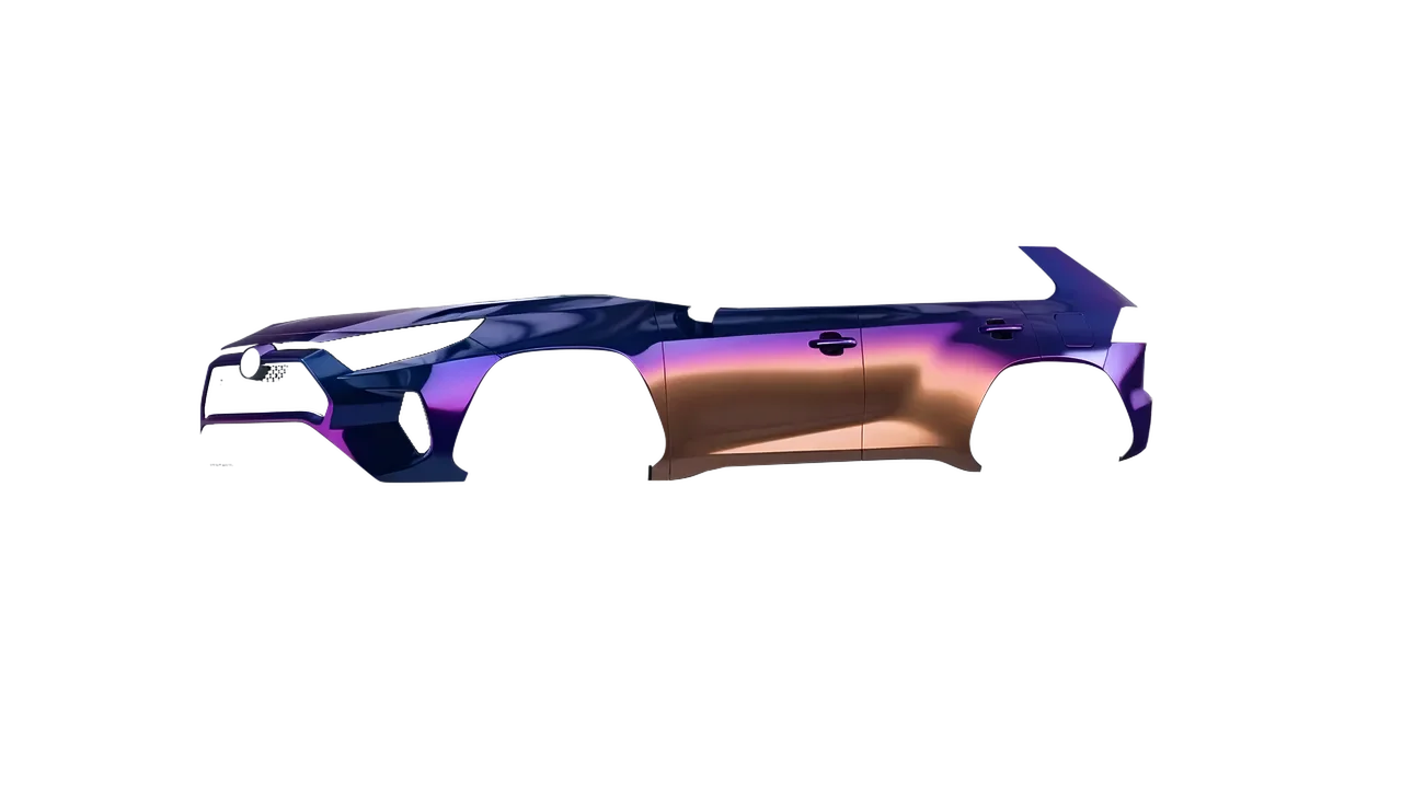 Toyota Rav4 Prime 2021 wrapped in Gloss Flip Deep Space (3M GP278), front three-quarter view