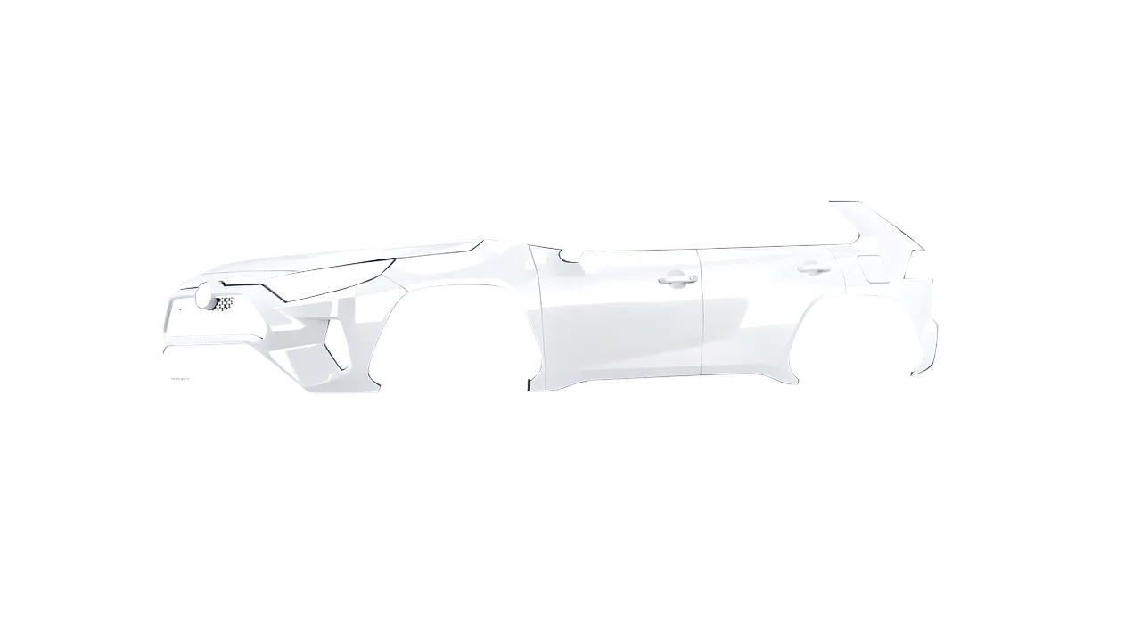 Toyota Rav4 Prime 2021 wrapped in Gloss White (3M G10), front three-quarter view