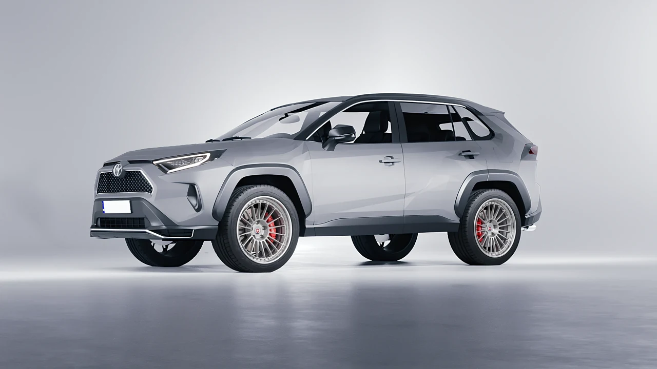Toyota Rav4 Prime 2021 on HRE Performance Wheels 309 forged wheels, front three-quarter view