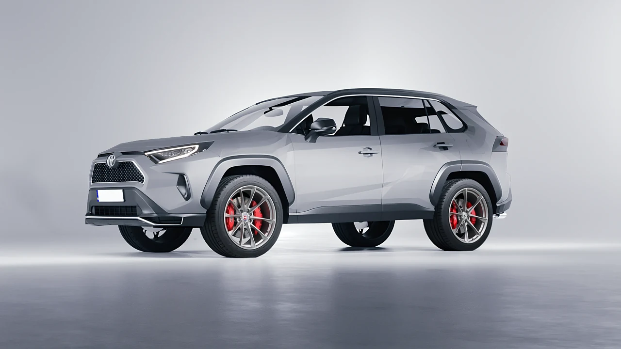 Toyota Rav4 Prime 2021 on HRE Performance Wheels P204 forged wheels, front three-quarter view