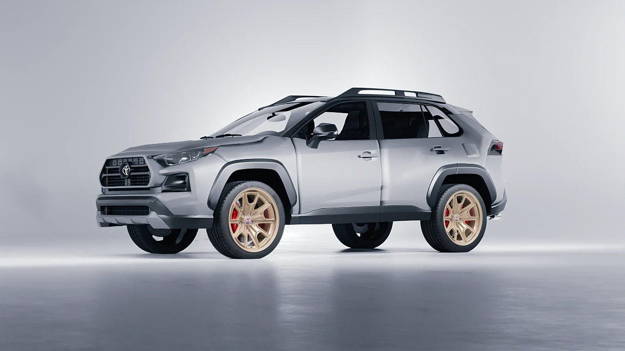 Toyota Rav4 TRD Off Road 2020 on HRE Performance Wheels 427M forged wheels, front three-quarter view