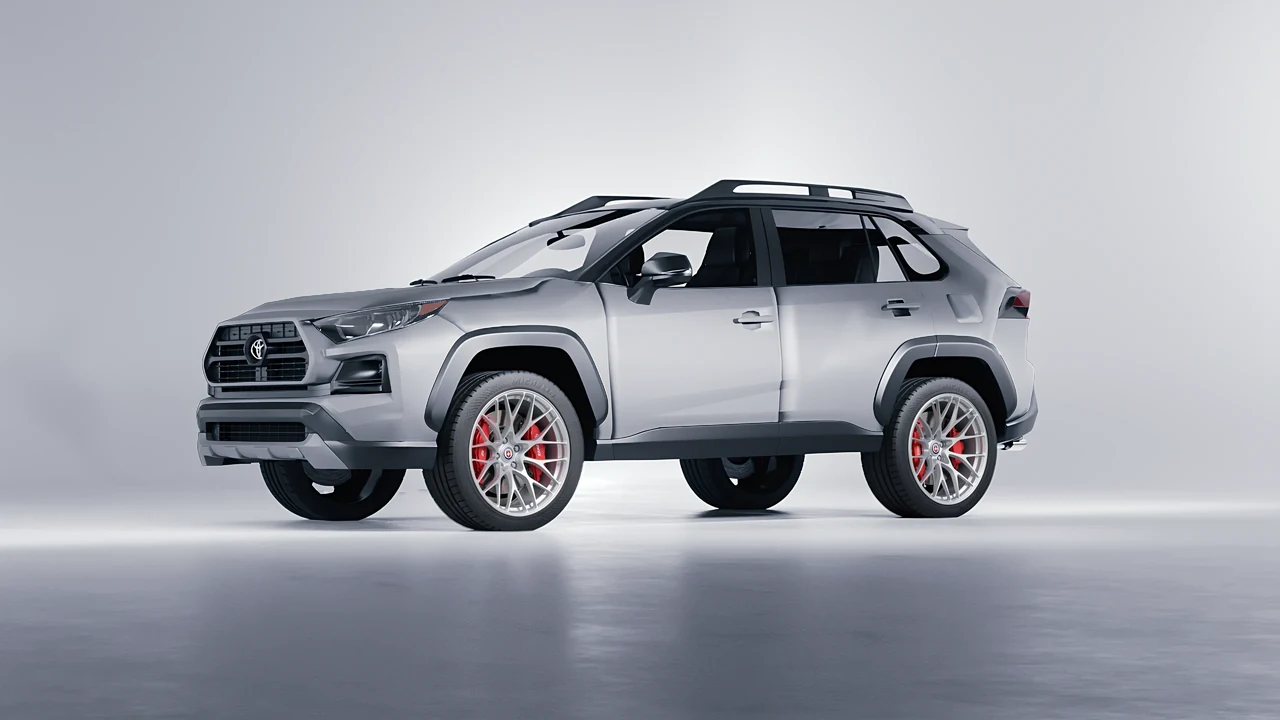 Toyota Rav4 TRD Off Road 2020 on HRE Performance Wheels 520M forged wheels, front three-quarter view