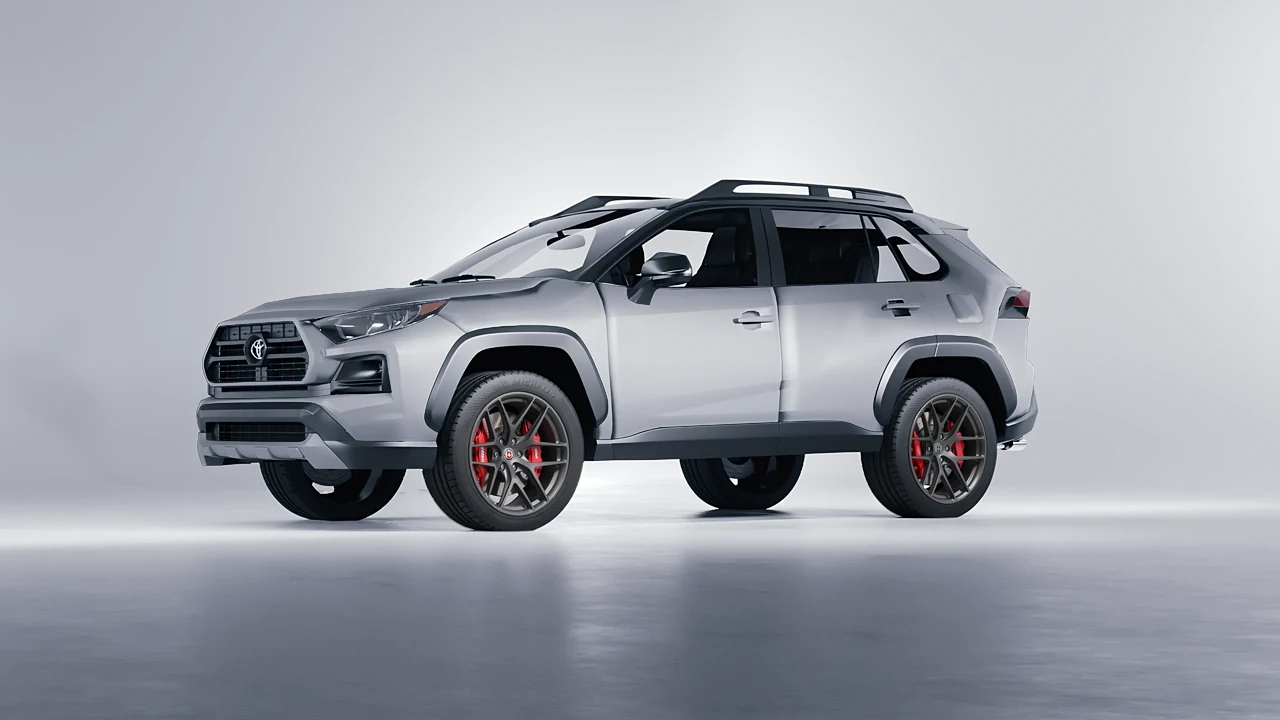 Toyota Rav4 TRD Off Road 2020 on HRE Performance Wheels P161 forged wheels, front three-quarter view