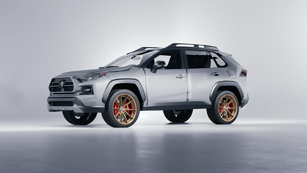 Toyota Rav4 TRD Off Road 2020 on HRE Performance Wheels S104SC forged wheels, front three-quarter view