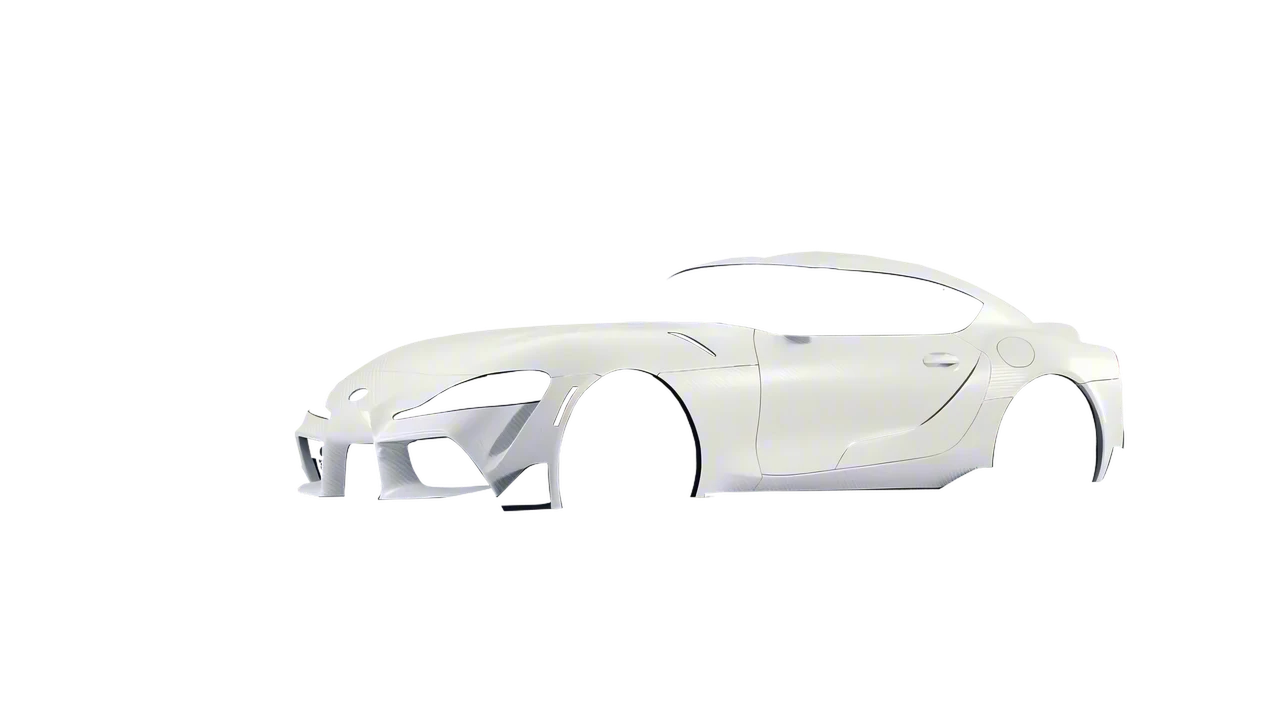 Toyota Supra GR 2020 wrapped in Carbon Fiber White (Avery Dennison SW900-115-X), front three-quarter view
