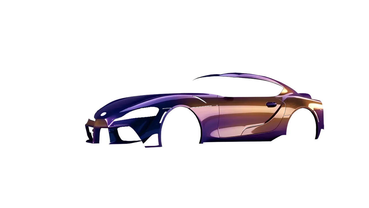 Toyota Supra GR 2020 wrapped in Gloss Flip Deep Space (3M GP278), front three-quarter view