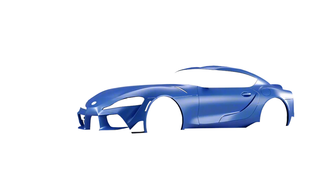 Toyota Supra GR 2020 wrapped in Dreamline Blue (Avery Dennison SW900-616-O), front three-quarter view