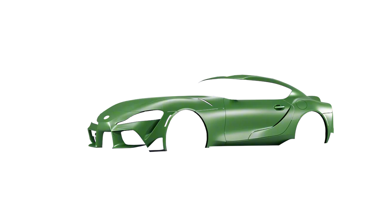 Toyota Supra GR 2020 wrapped in Apple Green (Avery Dennison SW900-745-M), front three-quarter view