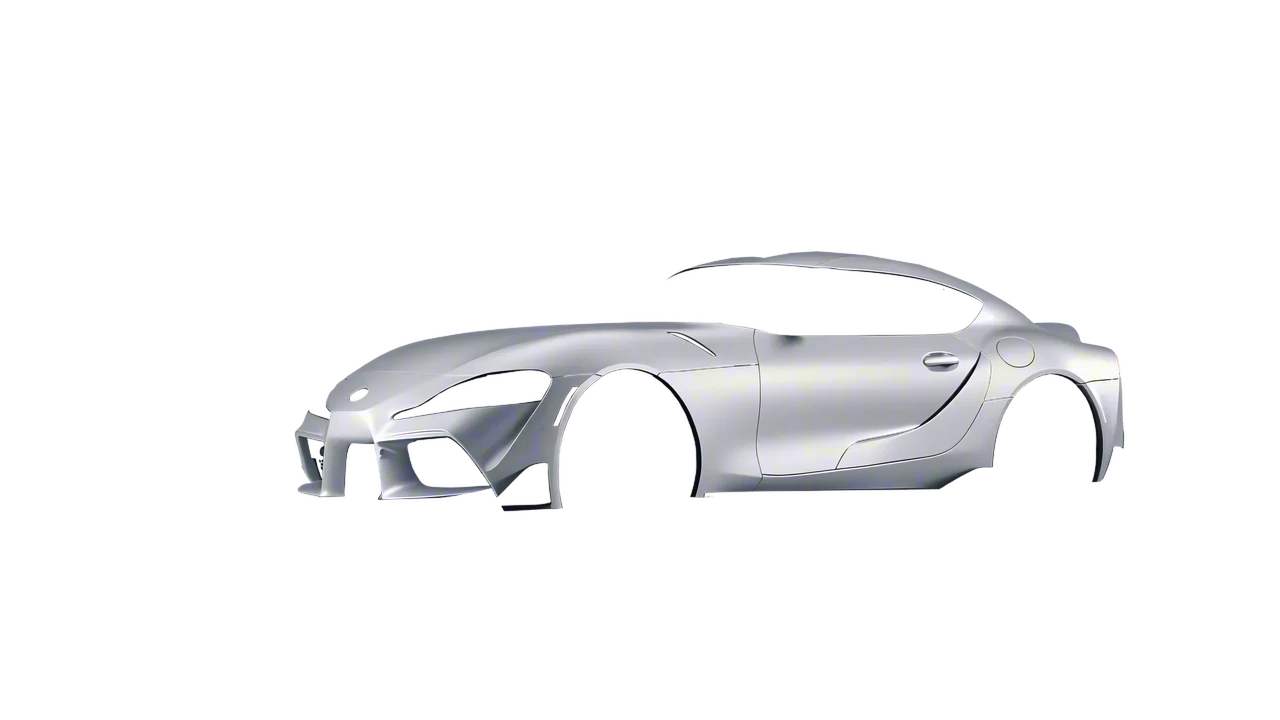 Toyota Supra GR 2020 wrapped in Matte Silver (3M M21), front three-quarter view
