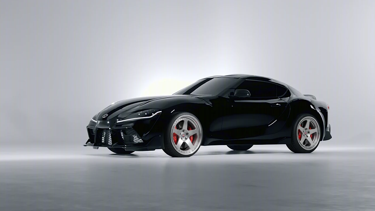 Toyota Supra GR 2020 on HRE Performance Wheels 305 forged wheels, front three-quarter view