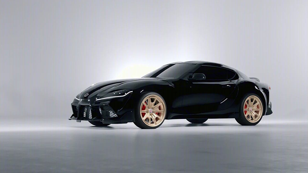 Toyota Supra GR 2020 on HRE Performance Wheels 427M forged wheels, front three-quarter view