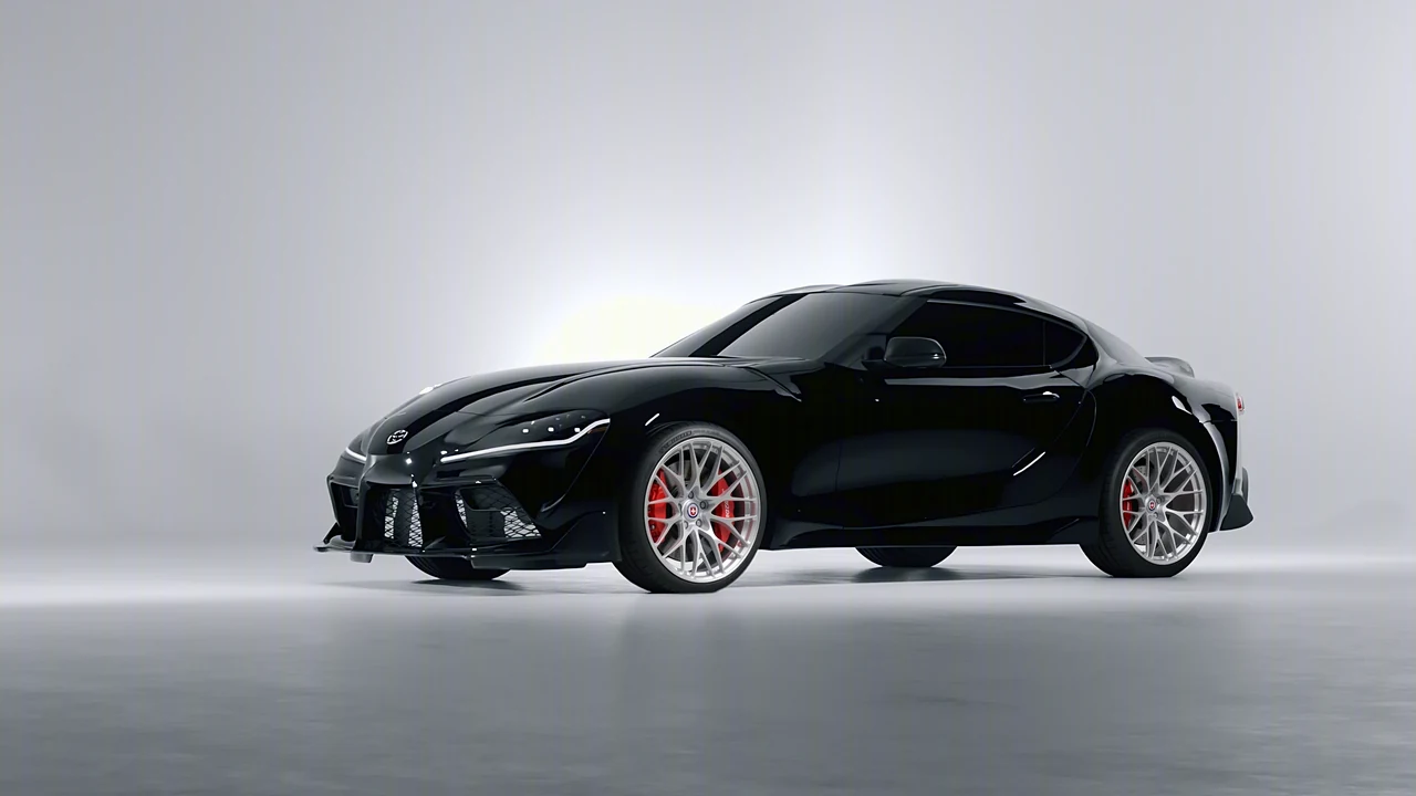 Toyota Supra GR 2020 on HRE Performance Wheels 520M forged wheels, front three-quarter view