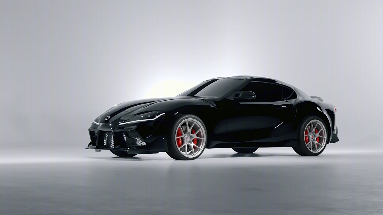 Toyota Supra GR 2020 on HRE Performance Wheels 521M forged wheels, front three-quarter view