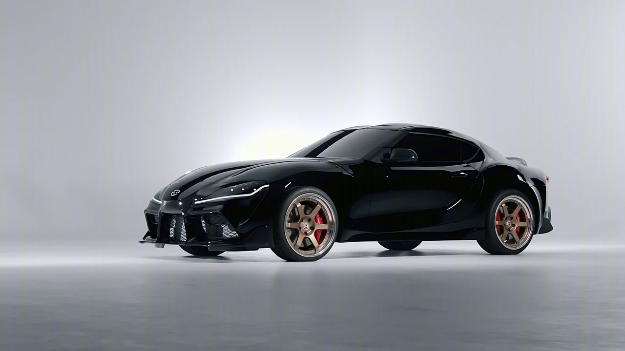 Toyota Supra GR 2020 on HRE Performance Wheels C106 forged wheels, front three-quarter view
