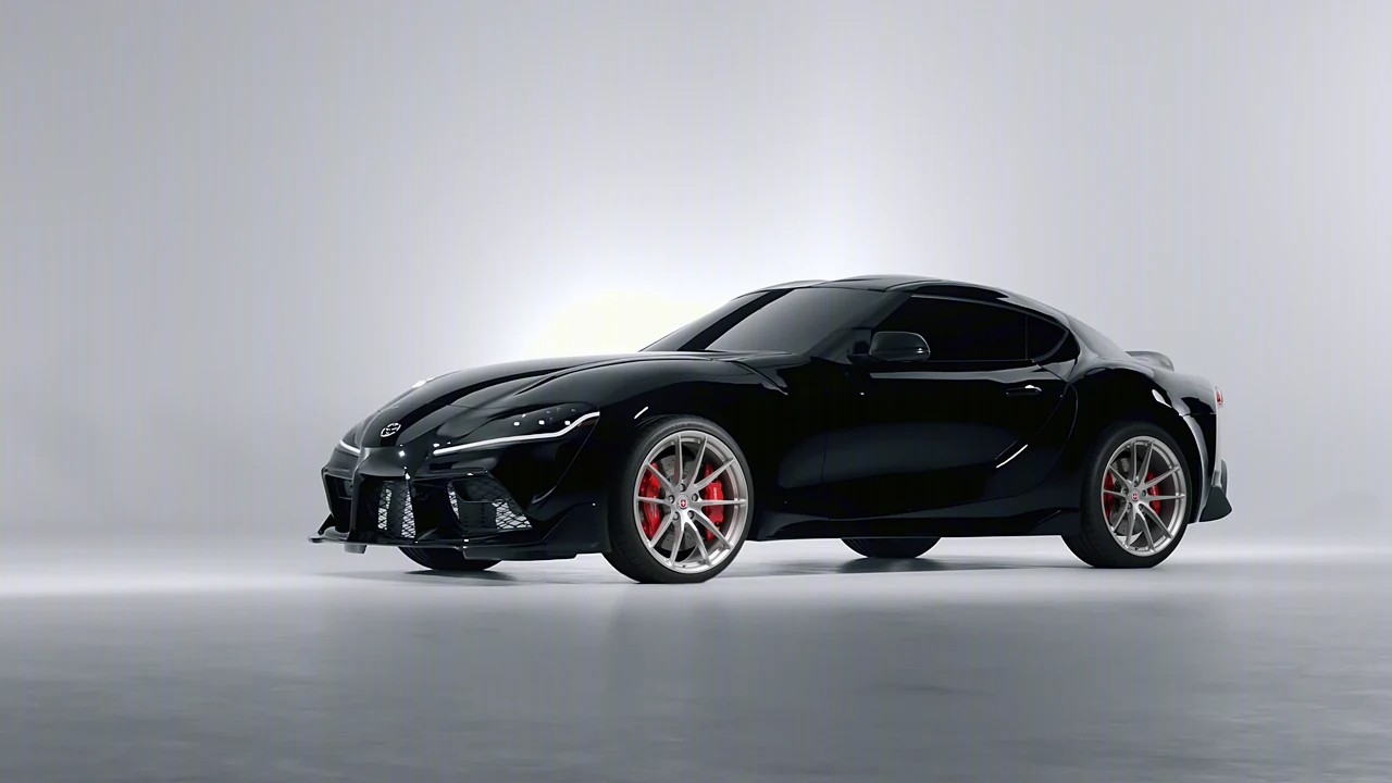 Toyota Supra GR 2020 on HRE Performance Wheels P104 forged wheels, front three-quarter view