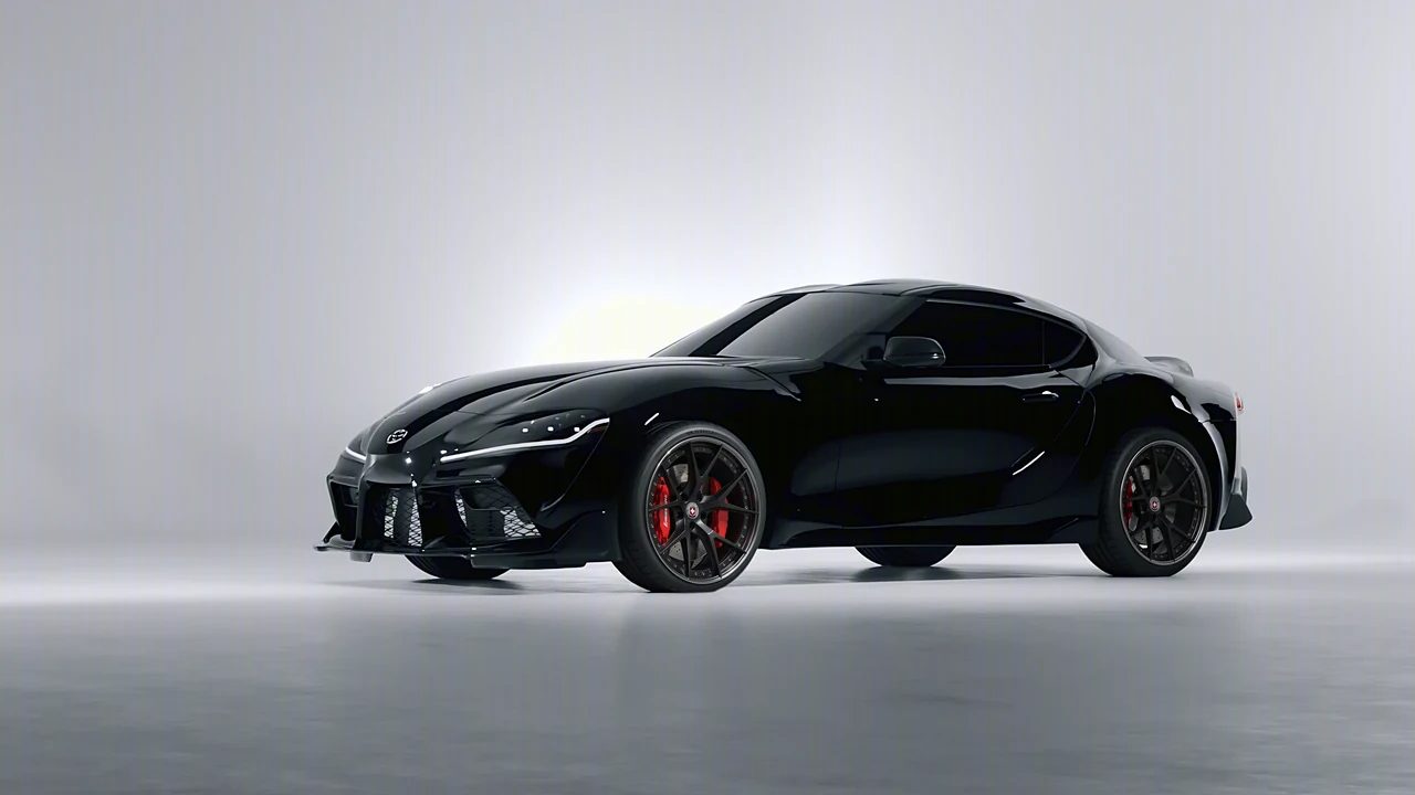 Toyota Supra GR 2020 on HRE Performance Wheels S101 forged wheels, front three-quarter view