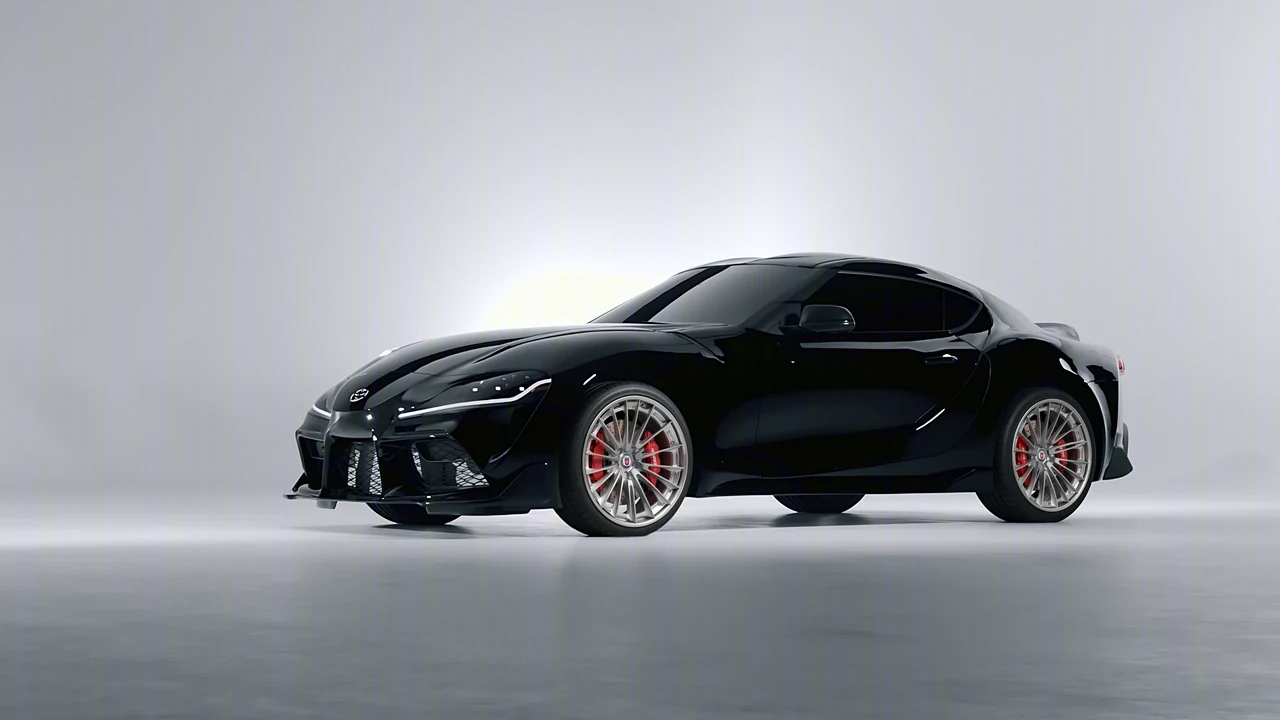Toyota Supra GR 2020 on HRE Performance Wheels S209 forged wheels, front three-quarter view